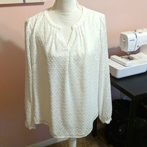 White Long Sleeve Talbots Top